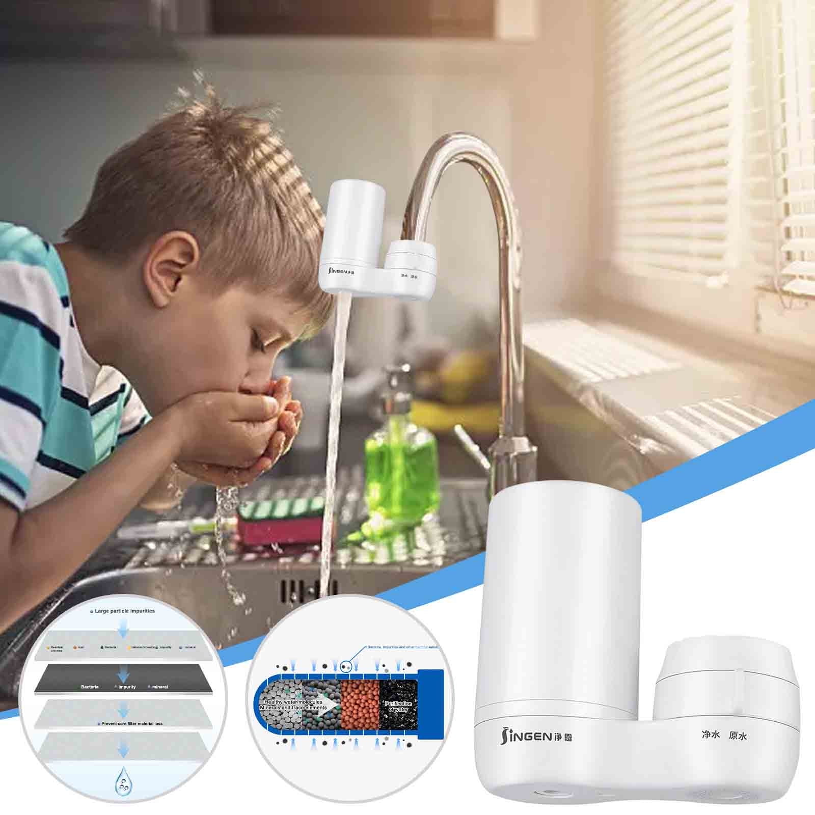 SASUYTWU Faucet Water Filter (White), Faucet Filter For Kitchen Sink