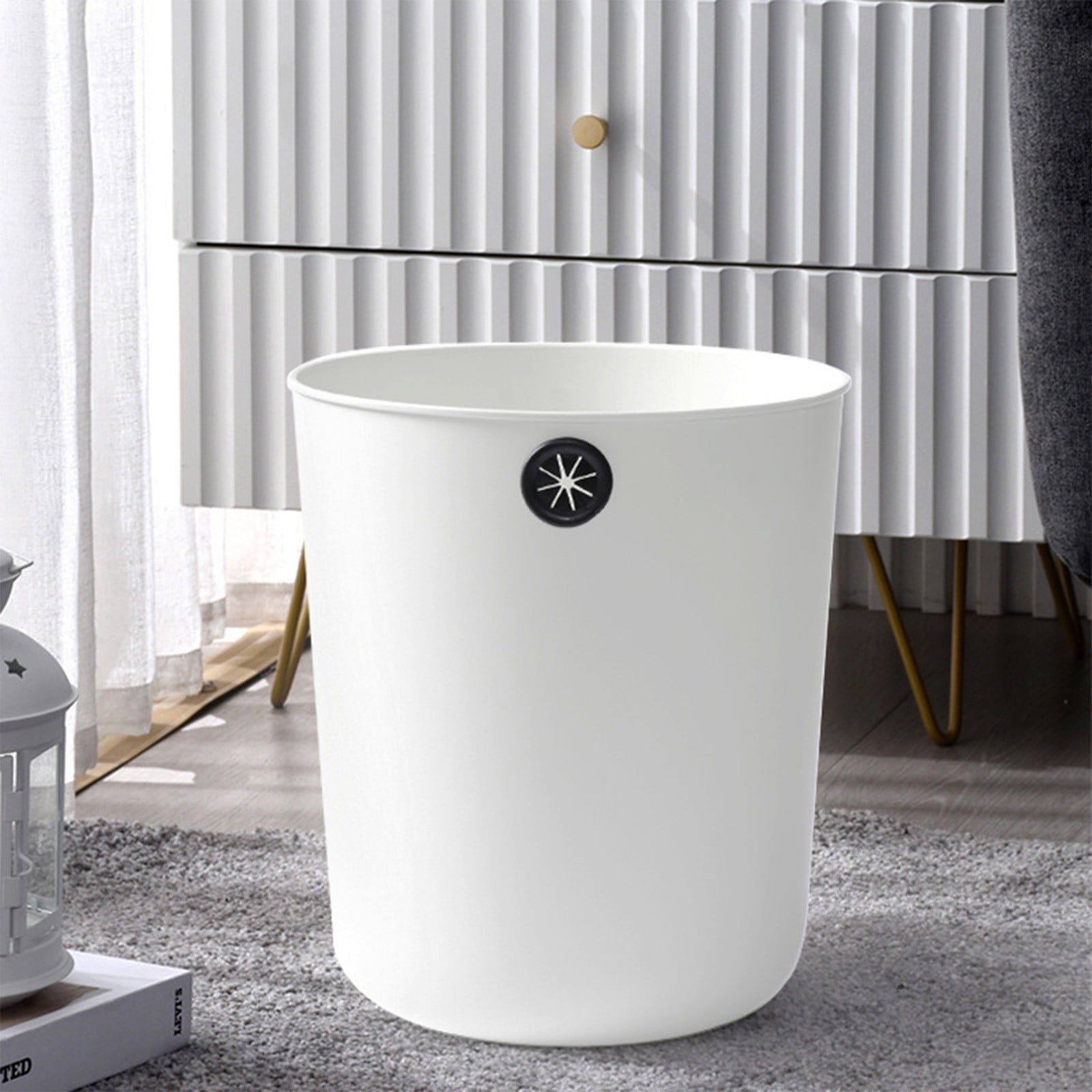 SASUYTWU Small Trash Can (White), Kitchen Trash Can Detachable Trash