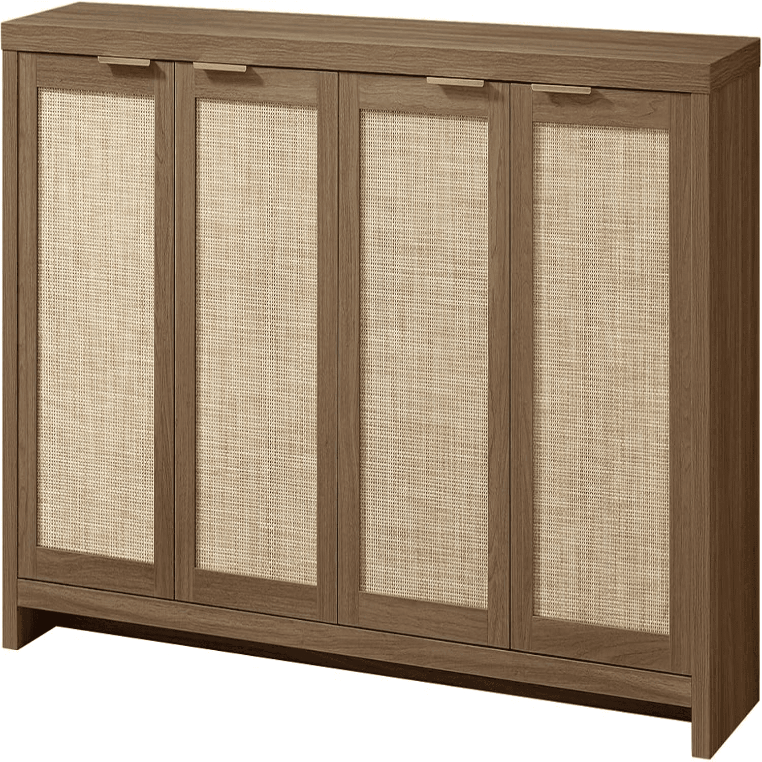 Rattan 4-Door Sideboard - Elegant Storage Cabinet