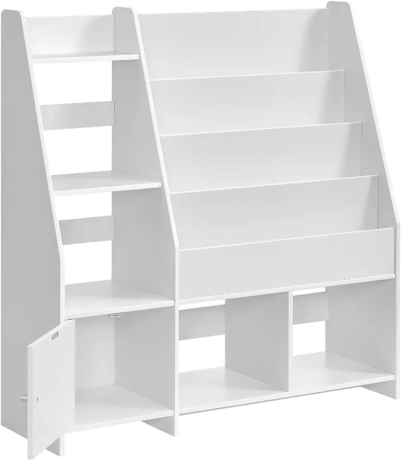 SASYXDC Rounded Edge Wooden Kids Bookshelf with Storage Cabinet Book ...
