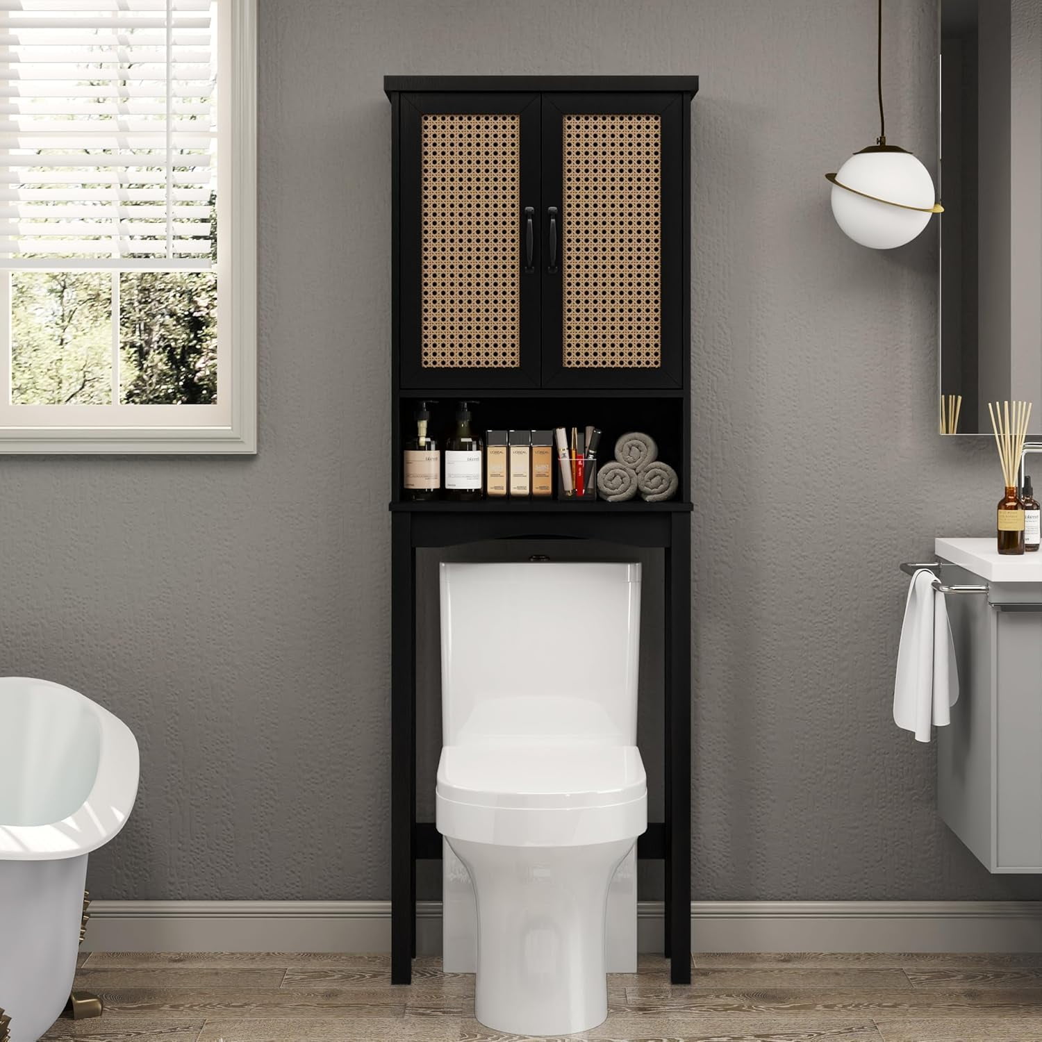 Black Bathroom Cabinet Over Toiletnull