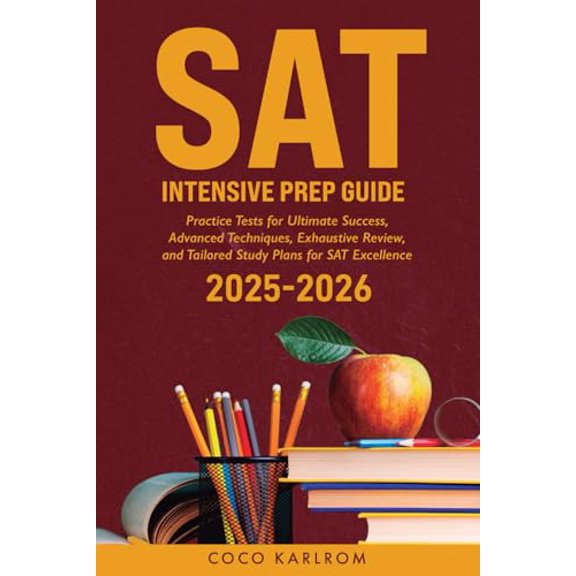Pre-Owned SAT Intensive Prep Guide: Practice Tests for Ultimate Success, Advanced Techniques, Exhaustive Review, and Tailored Study Plans for SAT Excellence (The SAT Excellence Collection), 979886999