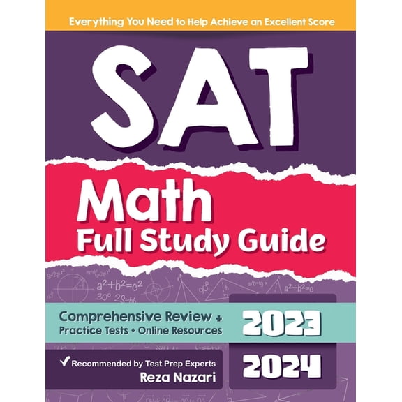 SAT Math Full Study Guide: Comprehensive Review + Practice Tests + Online Resources, (Paperback)