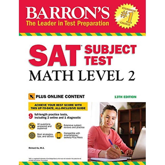 Pre-Owned SAT Subject Test Math Level 2: With Bonus Online Tests (Barron's SAT Subject Test Math Level 2) (Barron's Test Prep) Paperback