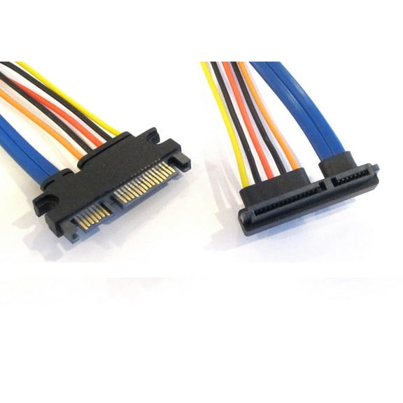 SATA 22 Pin Male to Female Right Angle 18 Inches