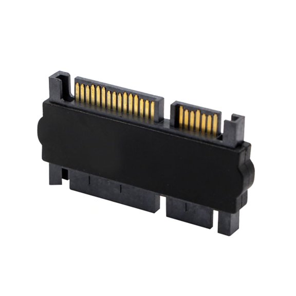 SATA 22Pin Male to 22Pin Male Adapter Horizontal Design, Copper-Plated for Data Transmission, Hard Drive Interface Extension