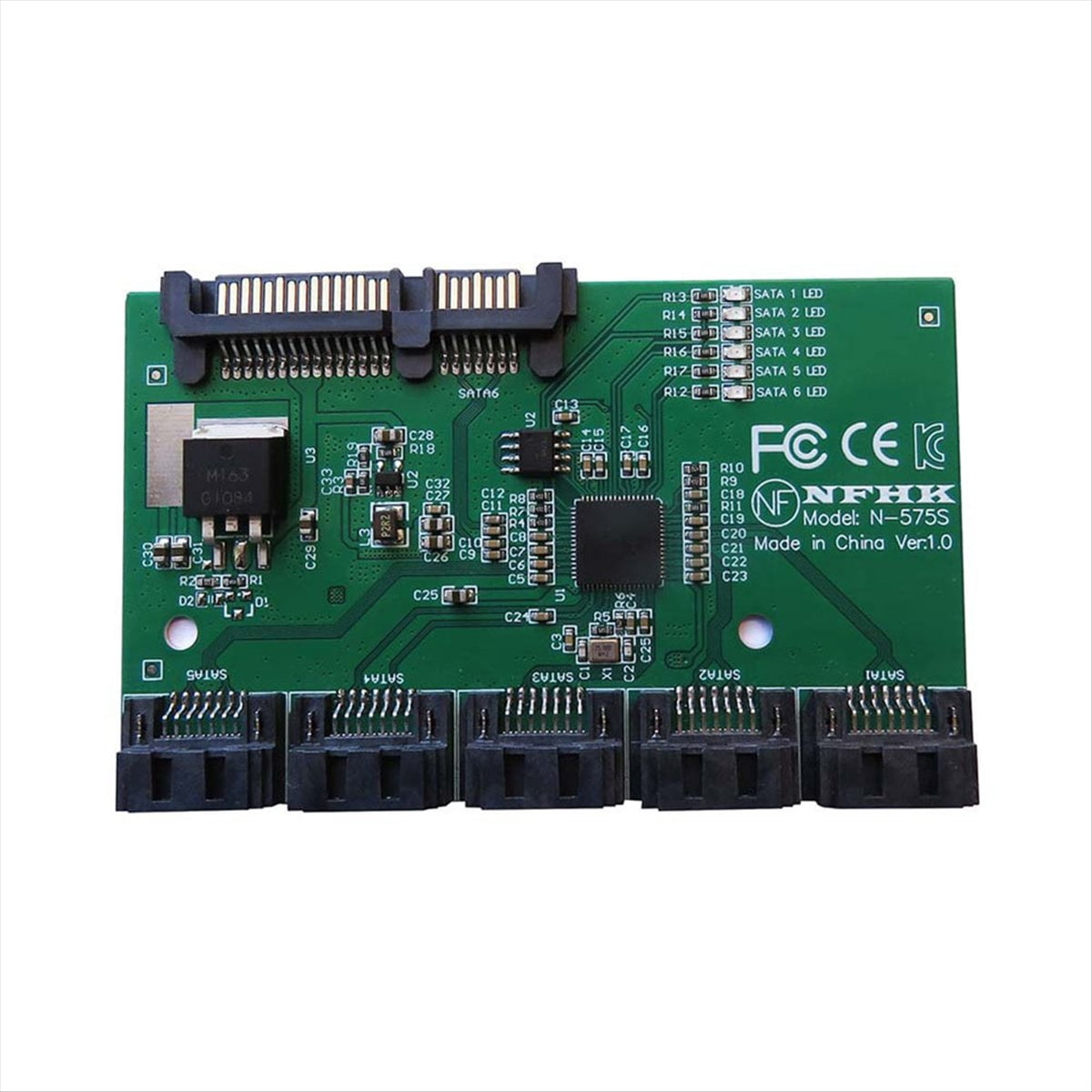 Hdd Riser SATA 3.0 Expansion Card Converter, 1 to 5 Port SATA Multiplier Riser ...