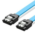 thumbnail image 1 of SATA Cable III 6Gbps HDD SDD Data Cable (15 Inch Blue), 8-pin 6.0 Gbps SATA 3 Cable with Straight Connector & Locking Latch Wire Cord Plug for SATA HDD, SSD, CD Driver, CD Writer, 1 of 4