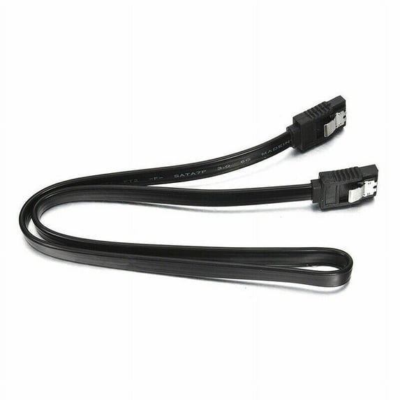 SATA Cable III SATA Cable III 6Gbps Straight HDD SDD Data Cable with Locking Latch 15 Inch for SATA HDD, SSD, CD Driver, CD Writer - Black