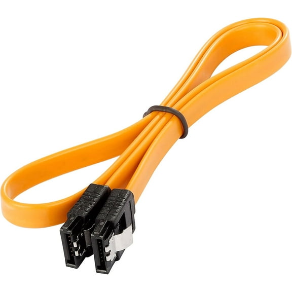 SATA Cable III SATA Cable III 6Gbps Straight HDD SDD Data Cable with Locking Latch 15 Inch for SATA HDD, SSD, CD Driver, CD Writer - Orange