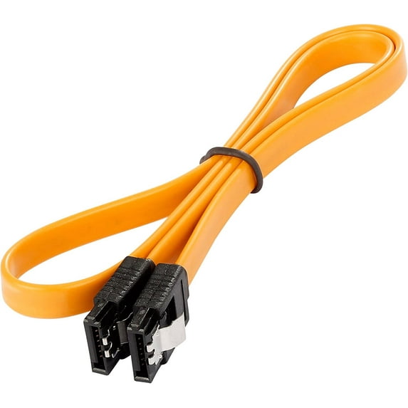 SATA Cable III SATA Cable III 6Gbps Straight HDD SDD Data Cable with Locking Latch 15 Inch for SATA HDD, SSD, CD Driver, CD Writer - Orange