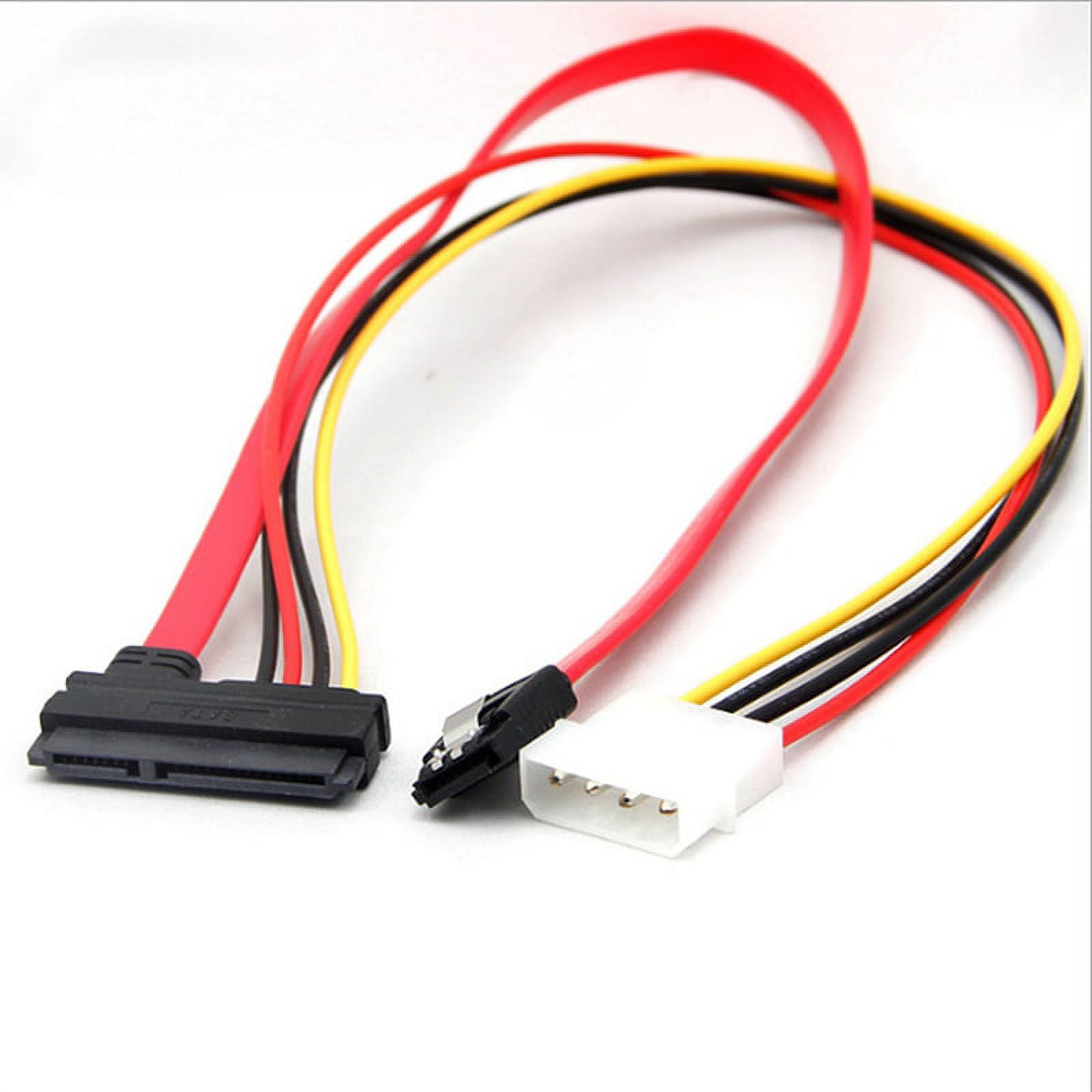 SATA Combo 15 Pin Power and 7 Pin Data Cable 4 Pin Molex to Serial Lead ...