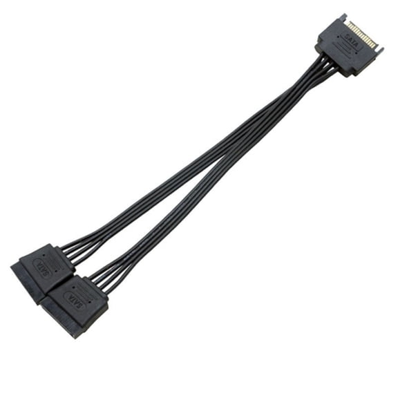 SATA Power Splitter Cable Dual Output 15Pin Connector for Multiple HDD SSD Drives