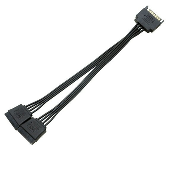 SATA Power Splitter Cable Dual Output 15Pin Connector for Multiple HDD SSD Drives
