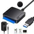 thumbnail image 1 of SATA to USB Adapter, USB 3.0 to SATA Cable for 3.5 2.5 Inch SSD HDD SATA III Hard Drive Disk, Support UASP Compatible with USB 1.1/2.0/3.0 with External 12V/2A Power, 1 of 9