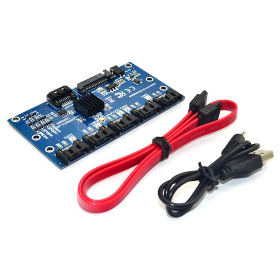 SATA3.0 1 to 5 Expansion Card Multiplier Controller Riser Card Adapter 6Gbps Riser Card Hub Adapter