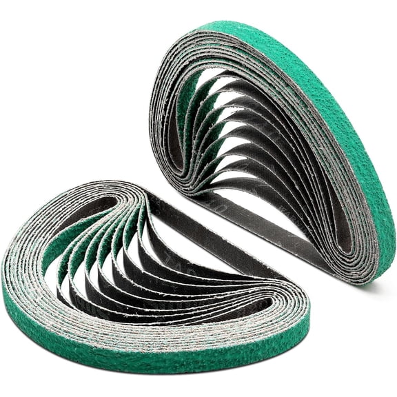 SATC 10Pcs 1/2"  x  18" Green Zirconia Sanding Belts for Metal/Wood 80 Grit