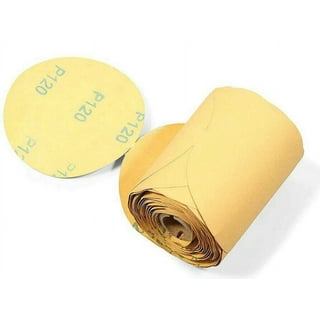 ABN 80 Grit 100 Piece 6 inch Yellow Sanding Abrasive Disc with Sticky Backing Sandpaper Roll