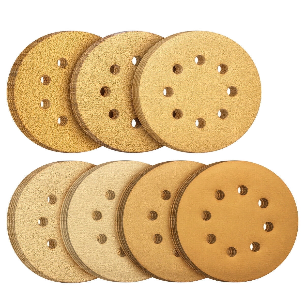 SATC 105 pack 5 inch 8-Hole Sanding Discs 60-400 Grit Hook and Loop Orbital Sander Sandpaper Pads