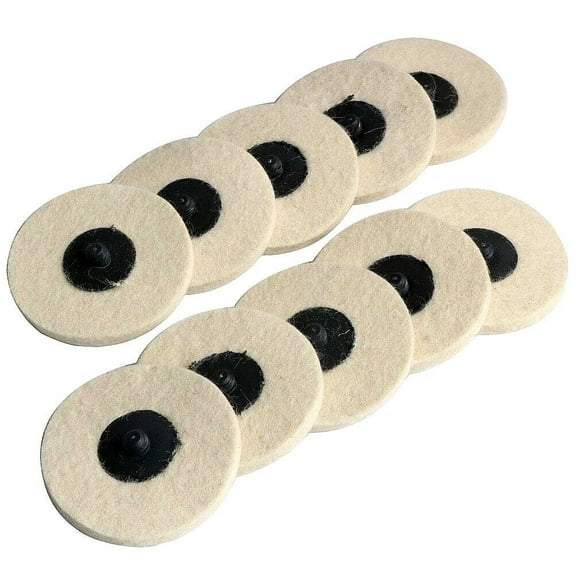SATC 10 Pcs 3 inch Wool Polishing Finishing Disc Twist Quick Lock Felt Sanding Discs Wheels for Die Grinder