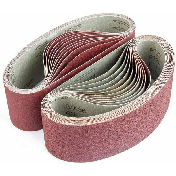 SATC 15PCS 3 x 21 inch Aluminum Oxide Sanding Belts 40 80 120 240 400 Grit Belt Sander Sandpaper Assorted Walmart Business Supplies