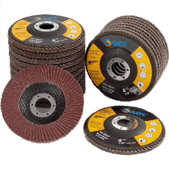 SATC 20PC 4-1/2" X 7/8" 40 Grit Flap Disc Aluminum Oxide T27  Sanding Grinding Wheels