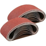 SATC 27Pcs 3 x18 inch Aluminum Oxide Sanding Belts 40-400 Grit for Polishing