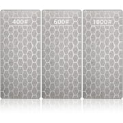 SATC 3Pcs 400-1000 Grit Diamond Sharpening Stone Kit, 6" x 2.5" x 0.04" for Polishing