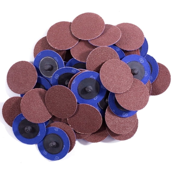 SATC 50 Pcs 2 inch 60 Grit Aluminum Oxide Quick Lock Sanding Grinding Discs Die Grinder Quick Change Disc