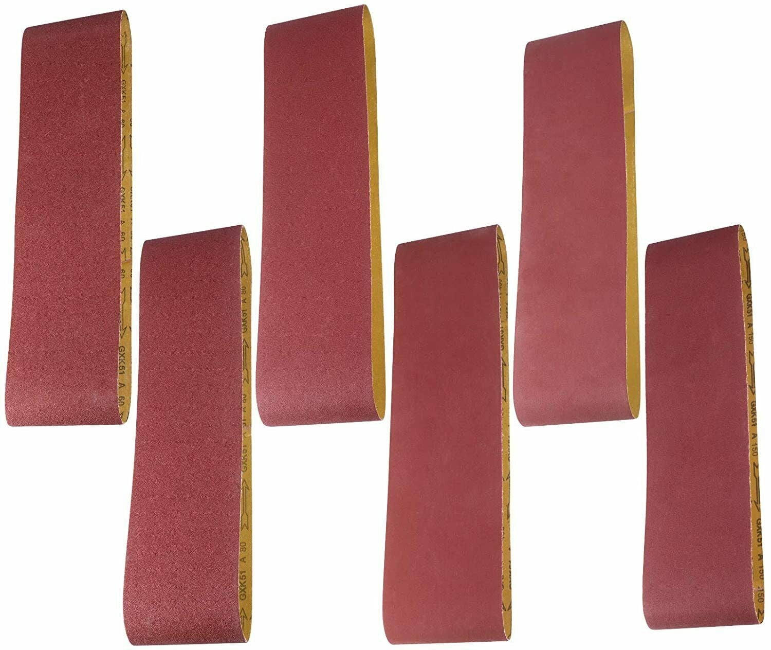 SATC 6PCS 6 x 48 inch Aluminum Oxide Sanding Belts 60 80 120 150 240 400 Grit Belt Sander Sandpaper