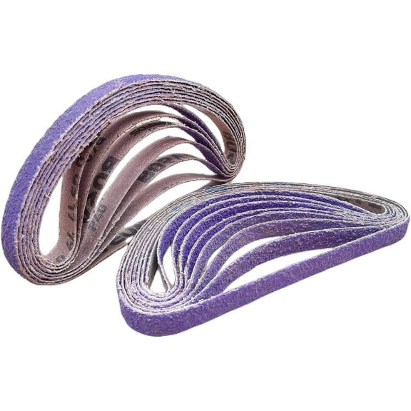 S SATC Purple Sanding Belt, 1/2 in x 18 in, 60 Grit, Pack of 20