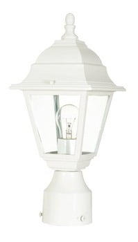 Briton Classic White Metal Outdoor Post Lantern - 14" Height