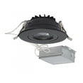 thumbnail image 1 of 12 watt LED Direct Wire Downlight Gimbaled 4 inch 3000K 120 volt Dimmable Round Remote Driver Black, 1 of 9