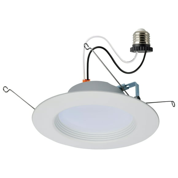 Satco 13.7W LED Downlight Retrofit 5-6In CCT Selectable Round White Finish 120V