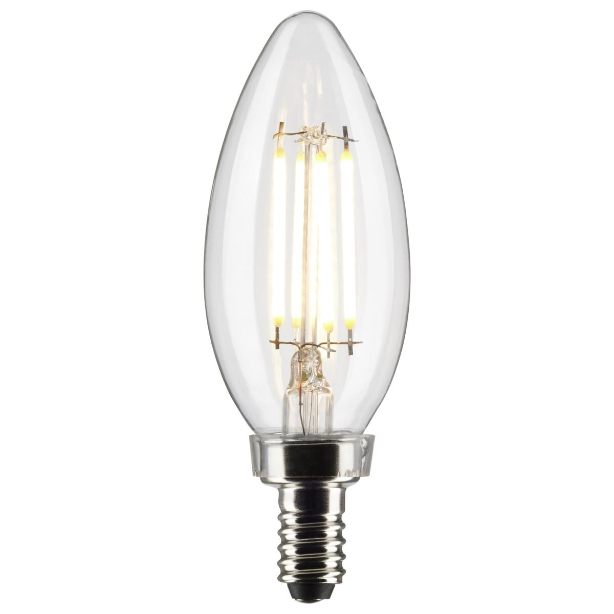 SATCO S21265 B11 Candle LED Light Bulb 3000K 4W 120V E12 Base Dimmable (6 Pack)