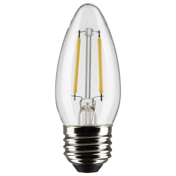 Satco 3 Watt B11 LED - Clear - Medium Base - 2700K - 250 Lumens - 120 Volt - 2-Pack
