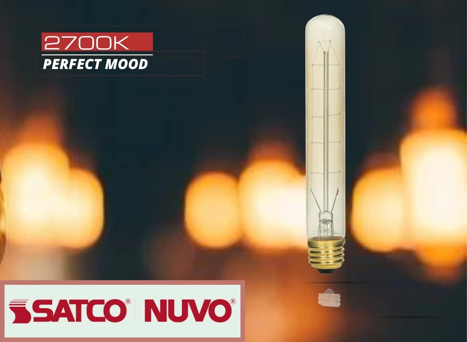 SATCO S2422 60W T9 Incandescent Light Bulbs 2700K Dimmable VINTAGE (10 Pack)