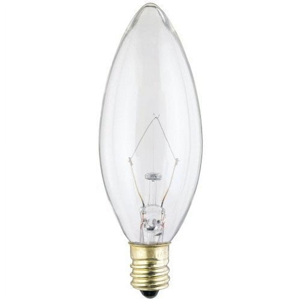 SATCO S3284 60B10 60-watt Clear Torpedo B10, Candelabra base, 10-Pack ...