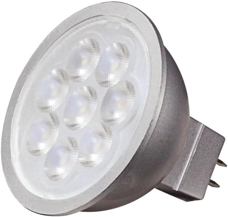Satco Lighting 6.5 Watt Dimmable MR16 Low Voltage LED Light Bulbs - 3000K Soft White - 40 Degree Beam Angle - GU5.3 Base - 12 Volt AC/DC (12 Pack)
