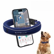 SATELLAI Collar GPS Wireless Dog Fence, Real-Time Tracking, Custom Boundary Training & Instant Alerts, Two-Way Audio, AI Pet Health & Activity Monitoring, IP68, Blue