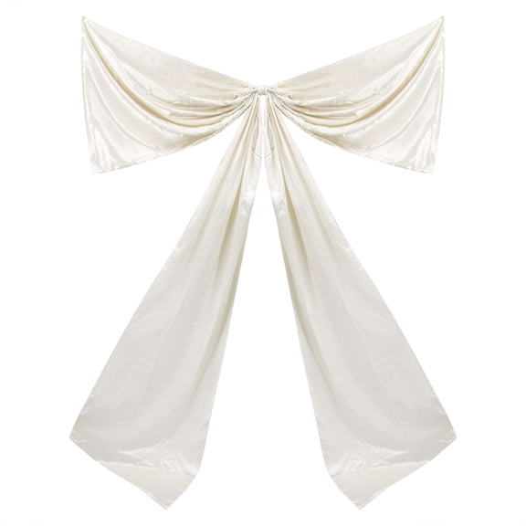 Way To Celebrate Large White Satin Bow Backdrop - 55" x 85" Birthday Decoration