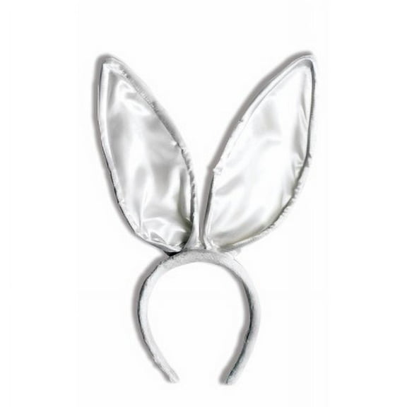 SATIN DLX BUNNY EARS-WHITE