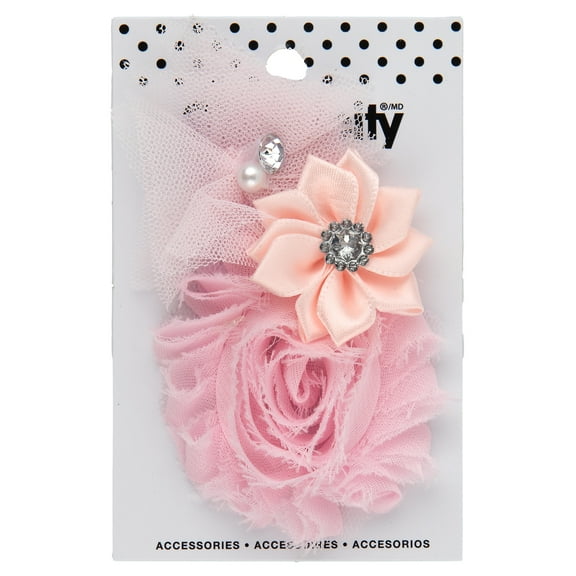 SATIN TULLE FLOWERS CRNPNK