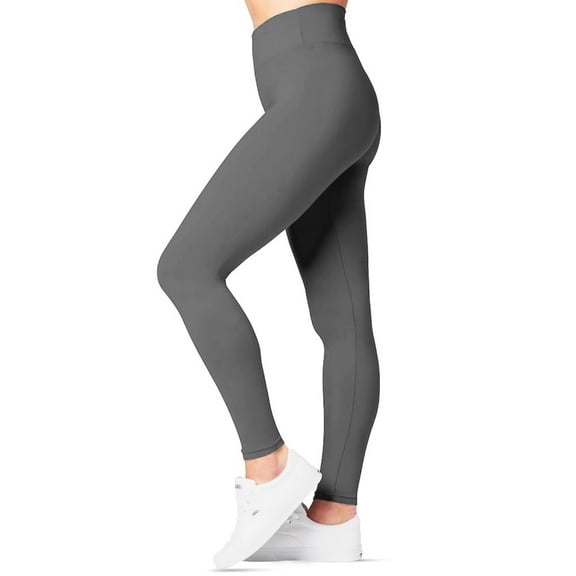 SATINA Gray High Waisted Leggings for Women - Gray Full Length Women's Leggings