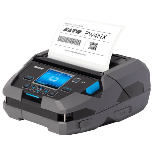 SATO PW4NX Mobile Thermal Label Printer, 4-Inch 203 DPI Barcode Printer, NFC Bluetooth Wi-Fi, Model WWPW41001
