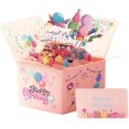 thumbnail image 1 of SATONA 3D Happy Birthday Pop-Up Card – Vibrant Cake & Celebration Theme, Large Interactive Design with Envelope & Writing Insert, Fun Birthday Greeting for Kids and Adults (Pink Gift Box), 1 of 3