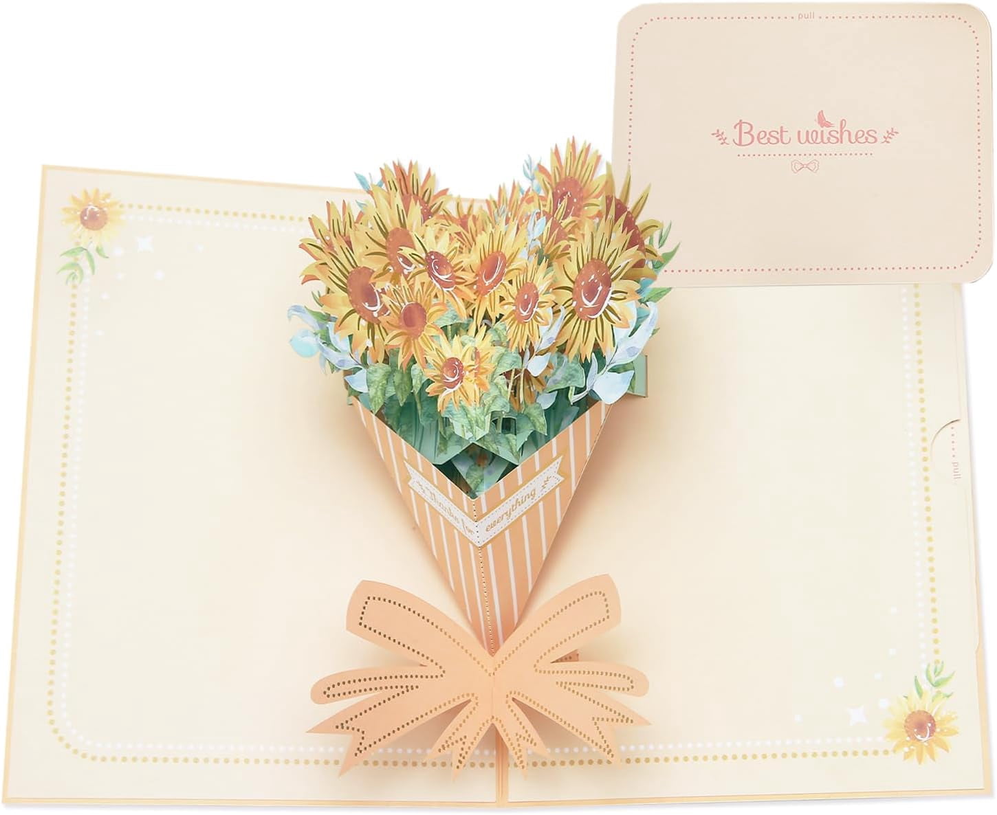 Message Paper Envelope SATONA 3D Pop-Up Sunflower Bouquet Greeting Card, Floral Paper Design ...