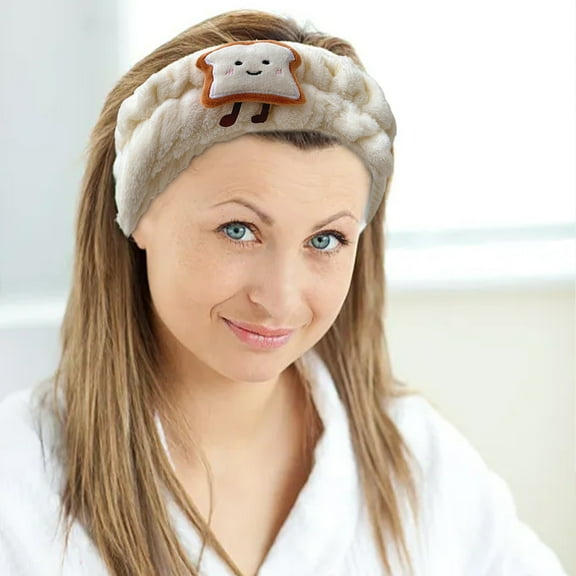 SATRINO 1 Pack Spa Headband for Washing Face, Girl Hair Band, Microfiber Women Headbands, Headband and wrist bands to Skincare, Cosmetic, Shower-White
