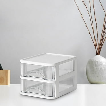 Moocorvic 2 Layer Desktop Drawer Mini Plastic Containers Transparent ...