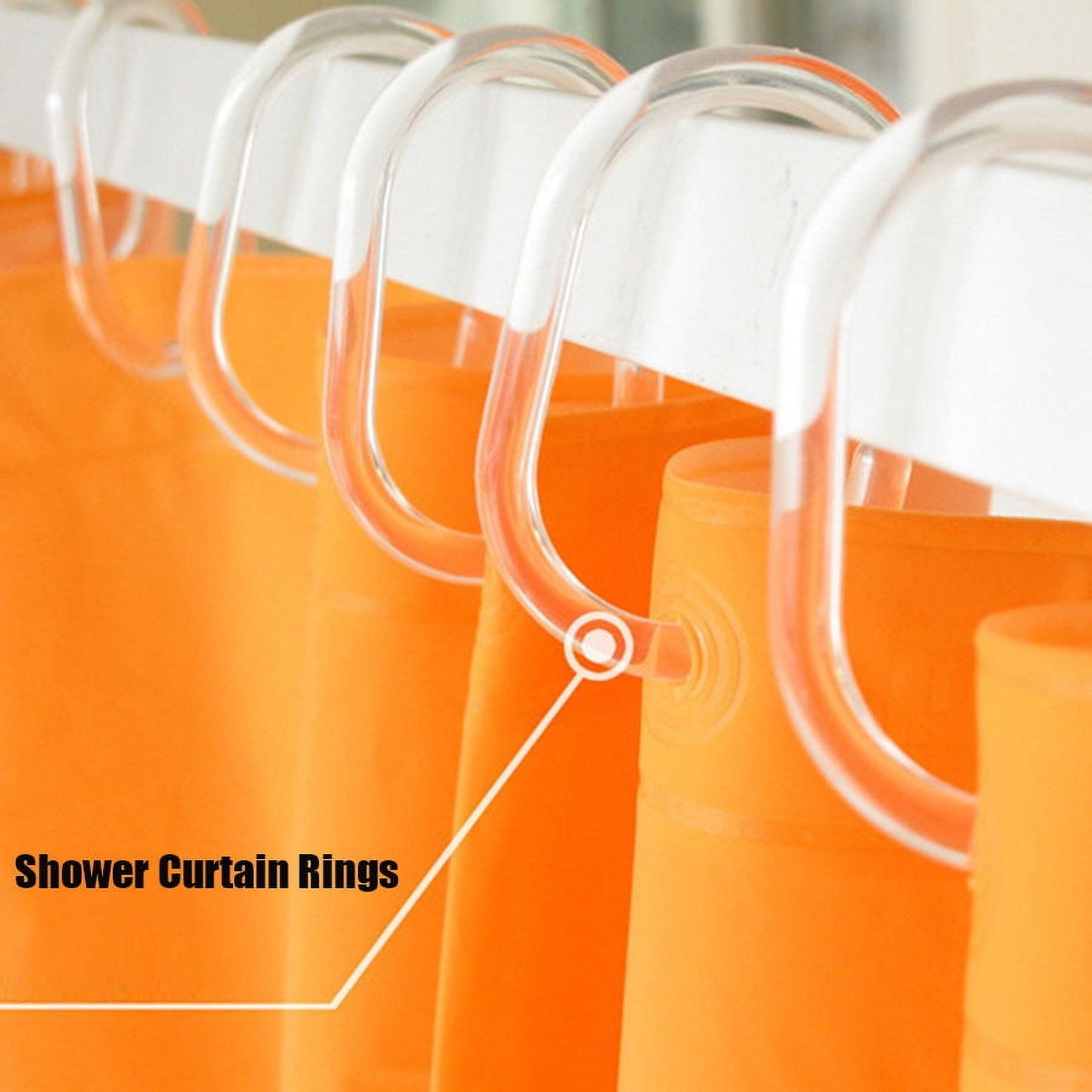 SATRINO 24 PCS Shower Curtain Rings,Plastic Clear Shower Curtain Hooks ...